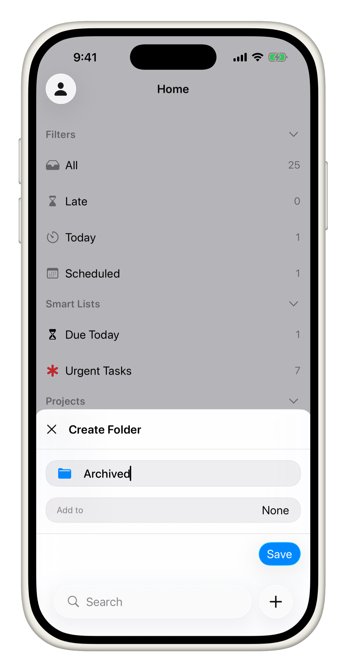 Creating an Archived folder