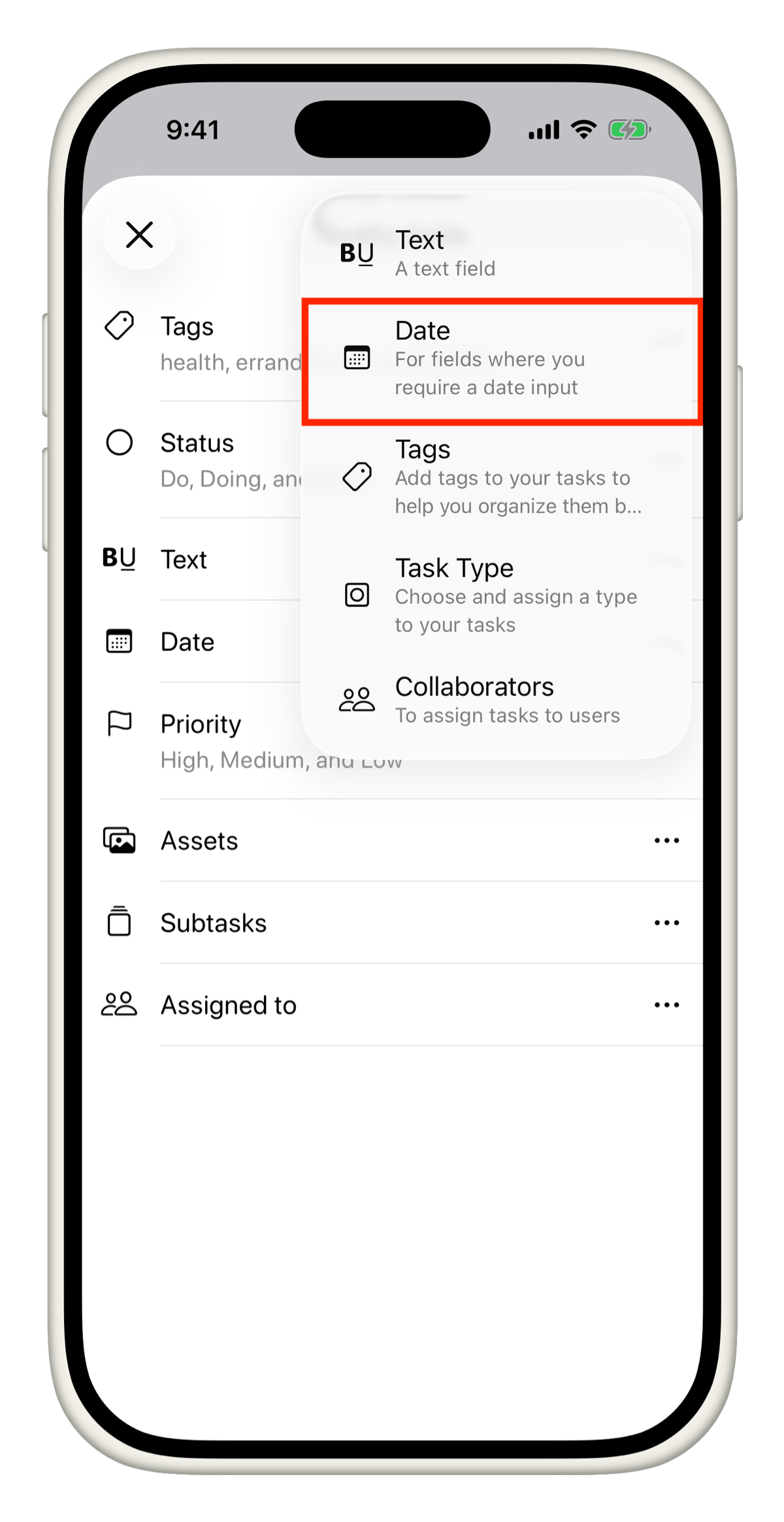 Adding the Date field